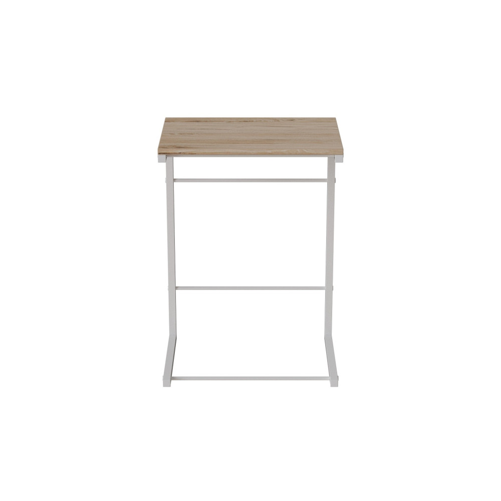Столик приставний Террі Ferrum-decor 650x440x330 Білий метал ДСП Дуб Сан-Марино 16 мм (FRD-104656)