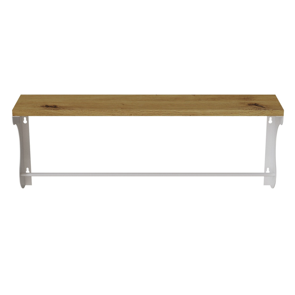 Полиця настінна Ferrum-decor Юзібі 270x600x150 метал Білий ДСП Дуб Артизан 16 мм (FRD-102686)
