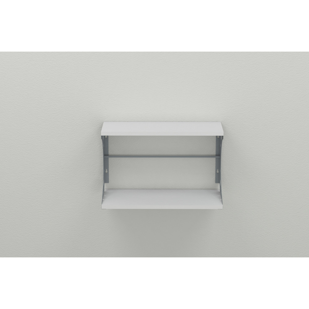 Настінна полиця Ferrum-decor Букін 330x500x240 метал Сірий ДСП Біле 16 мм (FRD-102856)