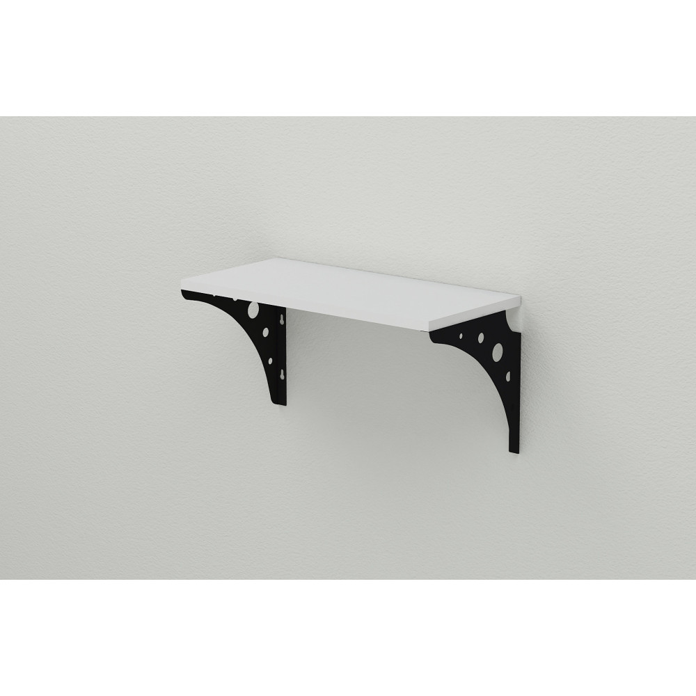 Полиця настінна Ferrum-decor Ханді 2 240x700x240 метал Чорний ДСП Біле 16 мм (FRD-102596)