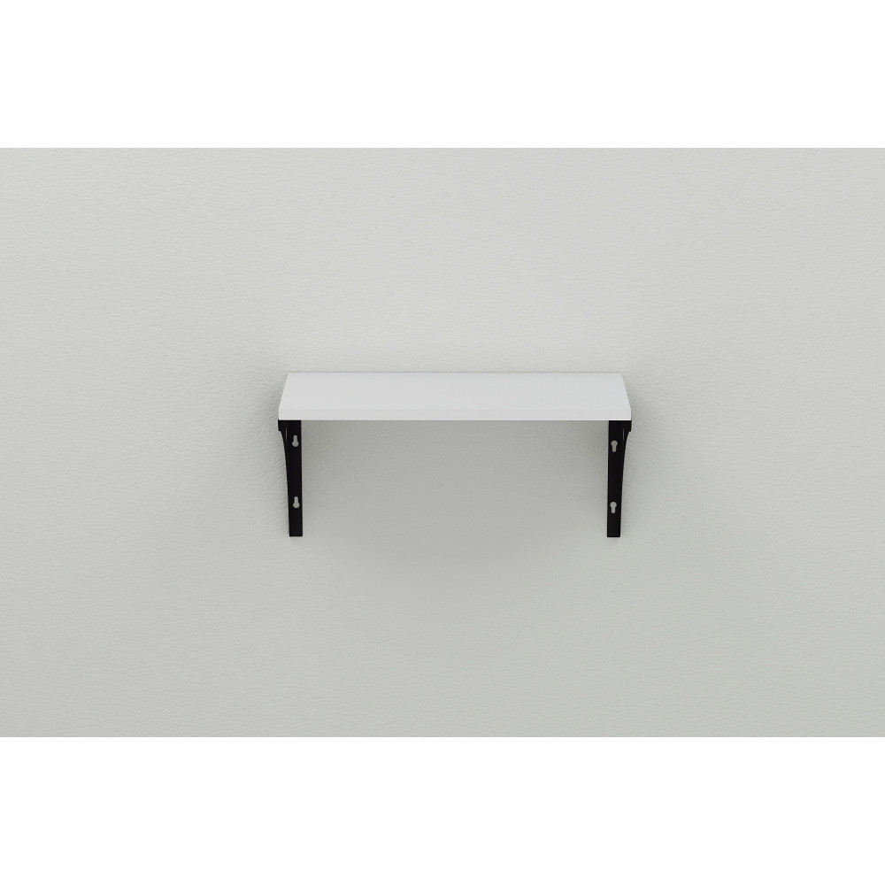 Полиця настінна Ferrum-decor Ханді 2 240x700x240 метал Чорний ДСП Біле 16 мм (FRD-102596)