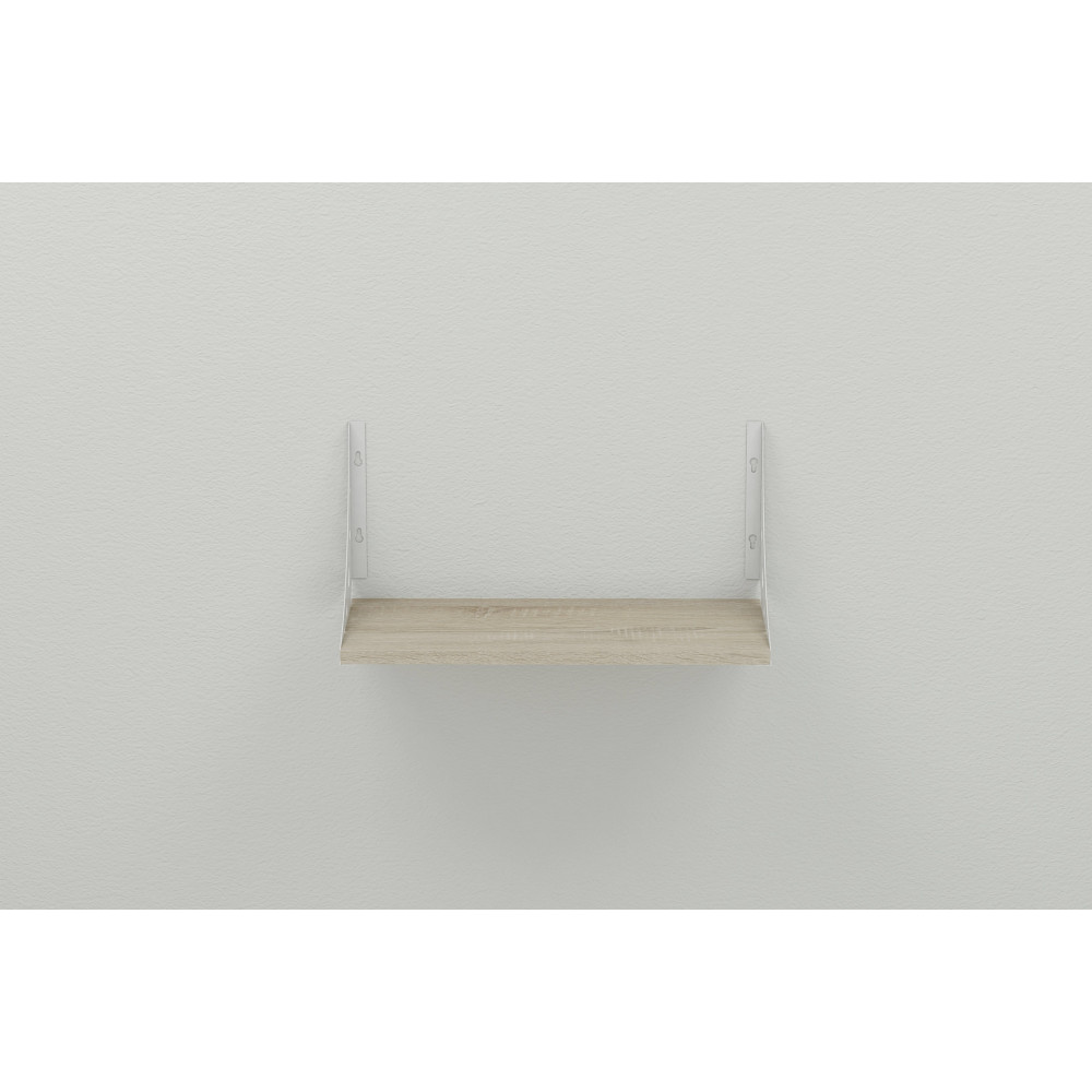 Полка настенная Ferrum-decor Ханди 2 240x700x240 металл Белый ДСП Сонома 16 мм (FRD-102606)