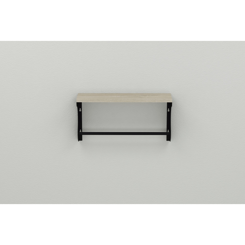 Полиця настінна Ferrum-decor Юзібі 270x500x150 метал Чорний ДСП Сонома 16 мм (FRD-102656)