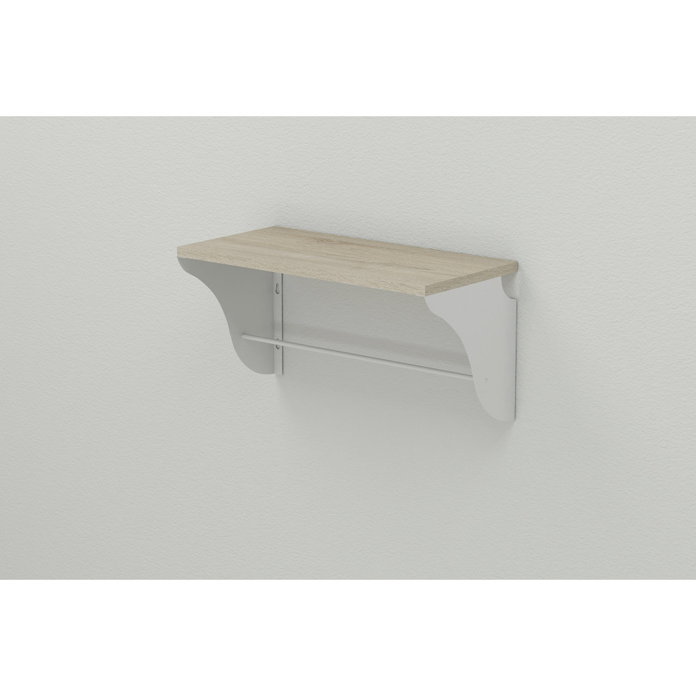 Настінна полиця Ferrum-decor Комфі 260x500x240 метал Білий ДСП Сонома 16 мм (FRD-102726)