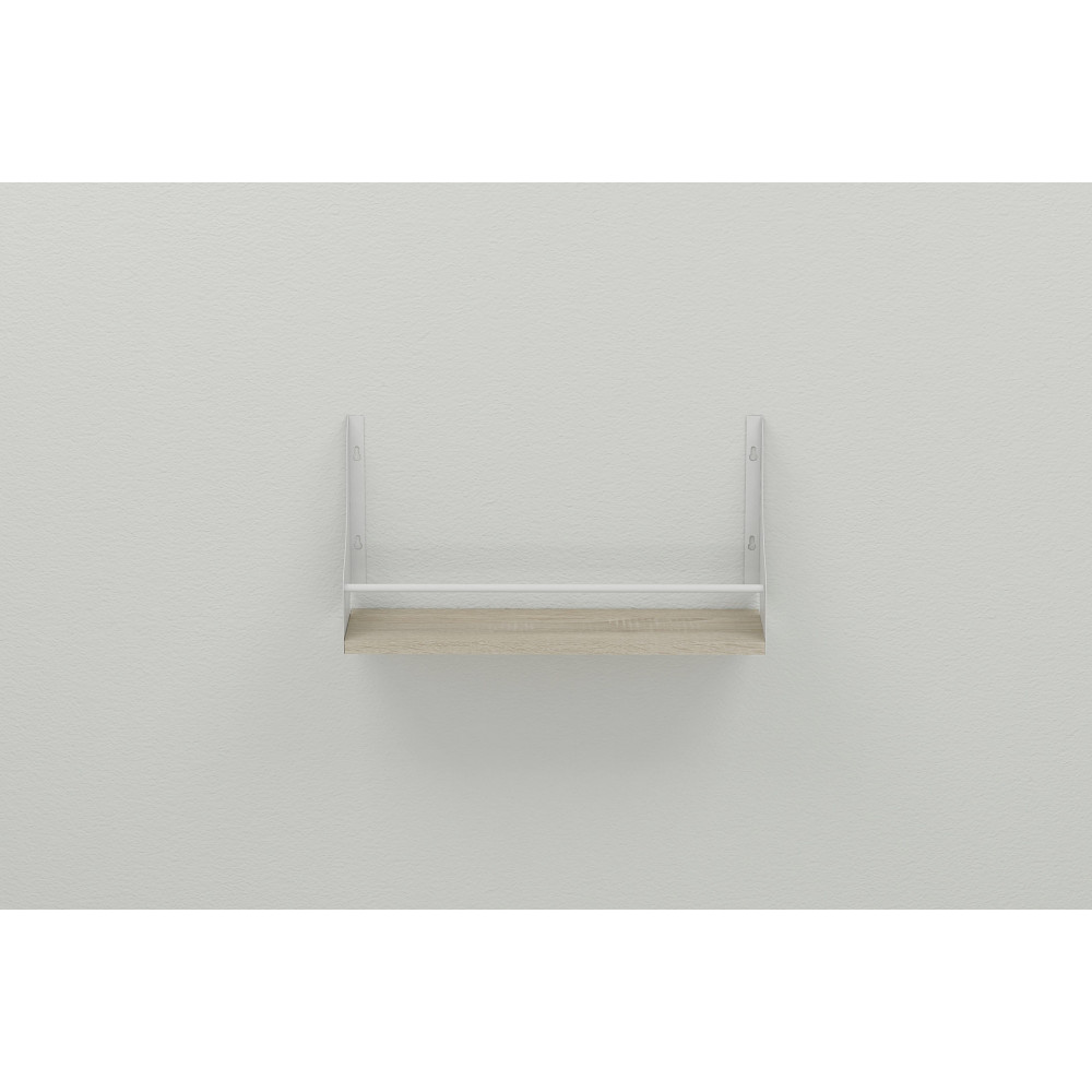 Полка настенная Ferrum-decor Изи 260x600x150 металл Белый ДСП Сонома 16 мм (FRD-102936)