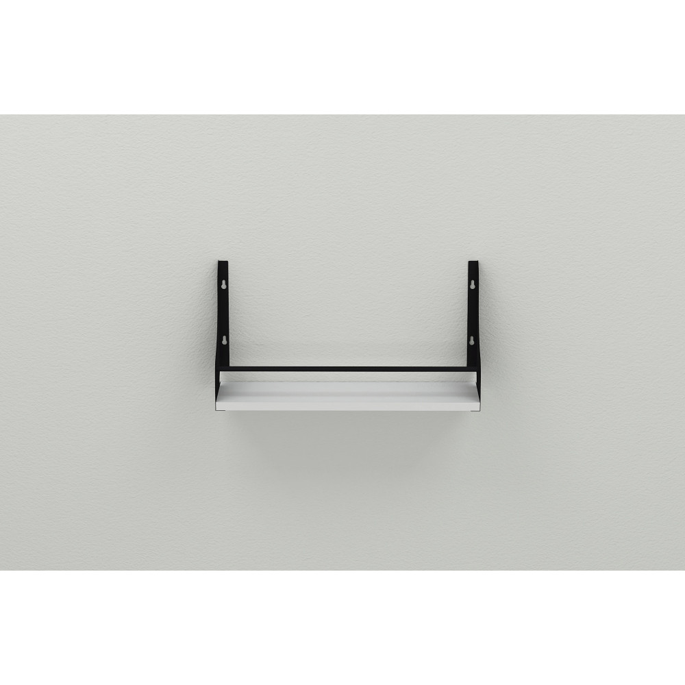 Полка настенная Ferrum-decor Изи 260x600x150 металл Черный ДСП Белое 16 мм (FRD-102926)
