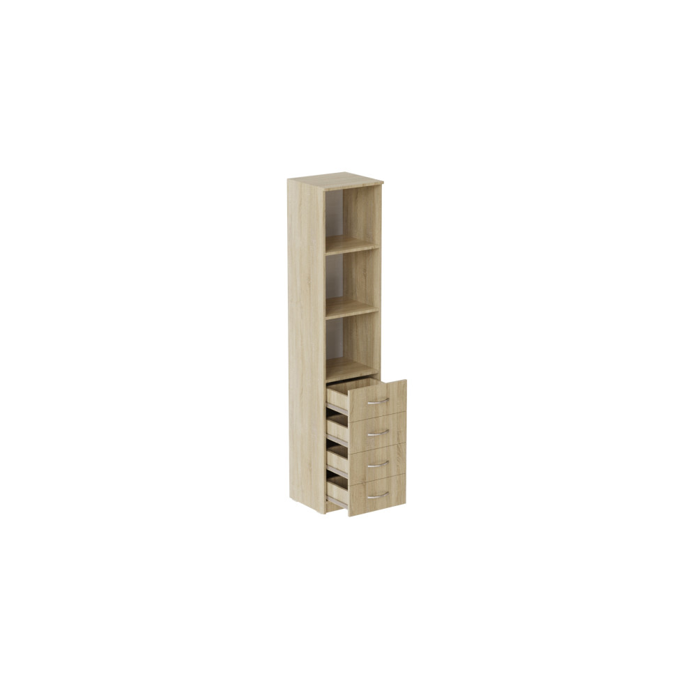Пенал Анжело Ferrum-decor на 3 полиці із 4 шухлядами 1900x400x380 ДСП Дуб Сонома 16 мм (FRD-104926)