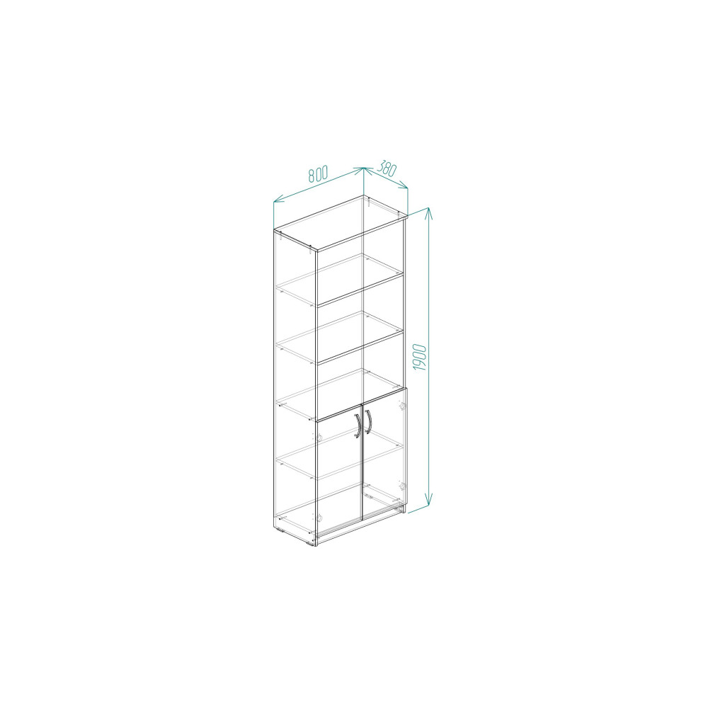 Шафа Анжело Ferrum-decor на 5 полиць з 2 дверима 1900x800x380 ДСП Бетон 16 мм (FRD-105066)