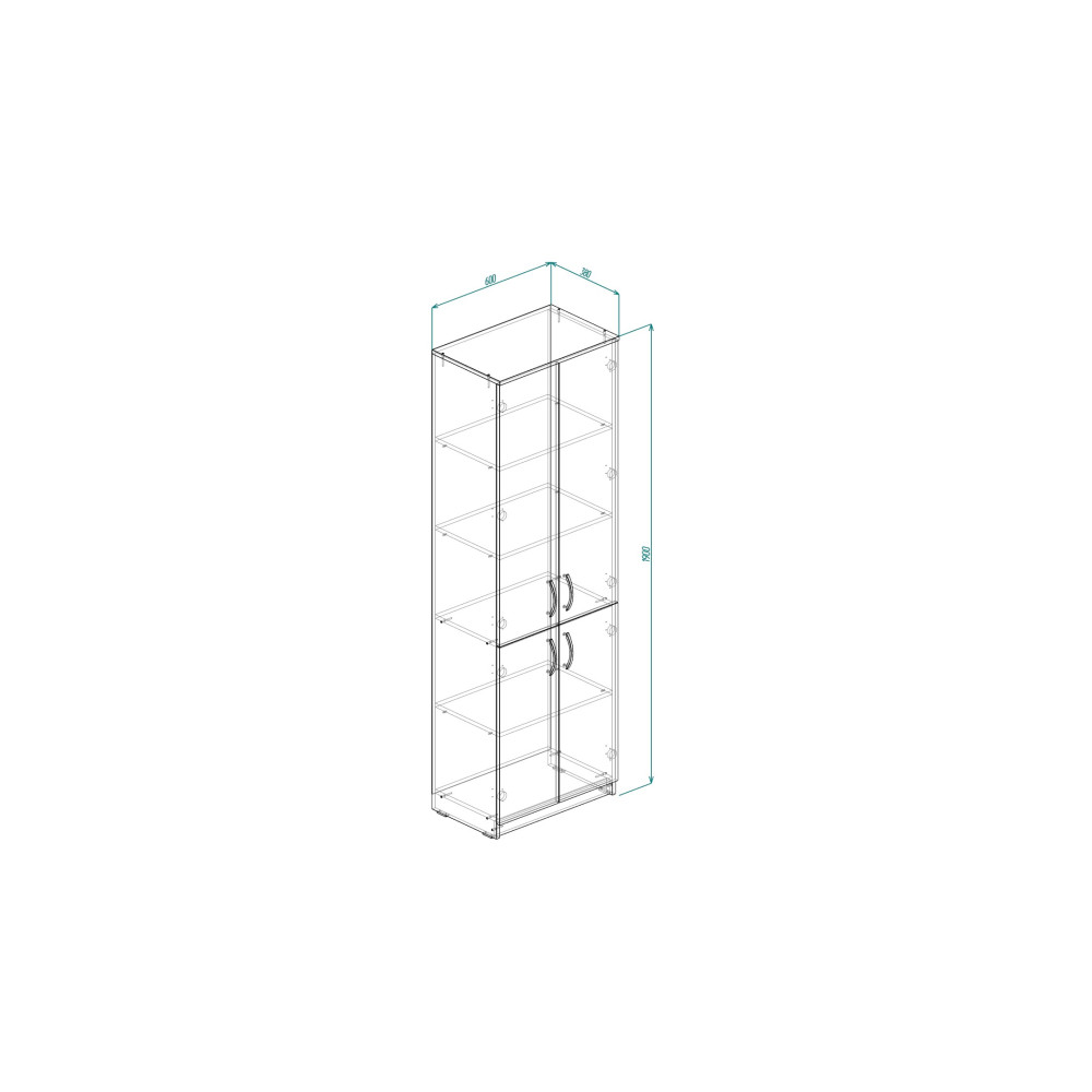 Шкаф Анжело Ferrum-decor на 5 полок с 4 дверями 1900x600x380 ДСП Бетон 16 мм (FRD-105006)