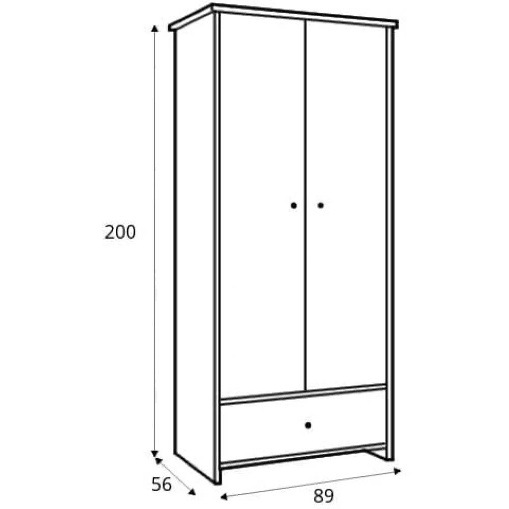 Шафа розпашна з ящиком ВМК (БРВ) Паріс SZF2D1S Джанні/Сосна ларіко (BRW-1835)