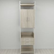 Шафа Гардероб Уні секція 5 серії Конект Ferrum-decor 220x60x50см Білий метал ДСП Дуб Сонома 32 мм (FRD-104521)