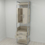 Шафа Гардероб Уні секція 5 серії Конект Ferrum-decor 220x60x50см Сірий метал ДСП Дуб Сонома 32 мм (FRD-104517)