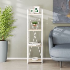 Этажерка 4/34 Ferrum-decor Серии Конект 120x34x28 белый ДСП Дуб Сан-Марино 16мм (FRD-104278)