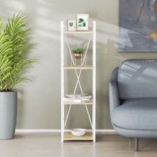 Этажерка 4/34 Ferrum-decor Серии Конект 120x34x28 белый ДСП Дуб Сонома 16мм (FRD-104280)