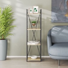 Этажерка 4/34 Ferrum-decor Серии Конект 120x34x28 черный ДСП Дуб Сонома 16мм (FRD-104274)