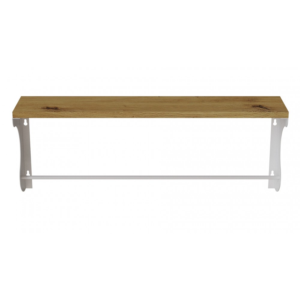 Полка настенная Ferrum-decor Юзибы 270x700x150 металл Белый ДСП Дуб Артизан 16 мм (FRD-102707)