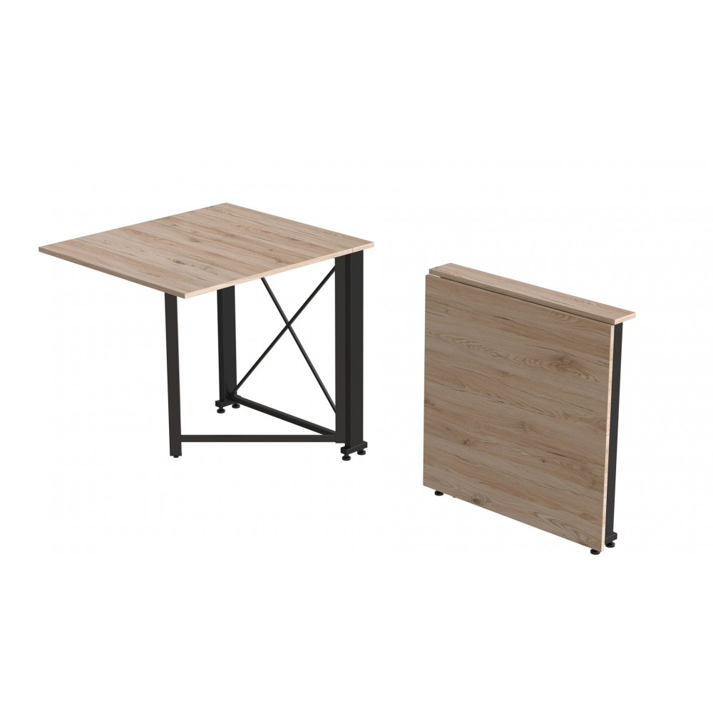 Стіл-книжка трансформер Оріон 1 Ferrum-decor 750x810x730 Чорний метал ДСП Дуб Сан-Марино 16 мм (FRD-104598)