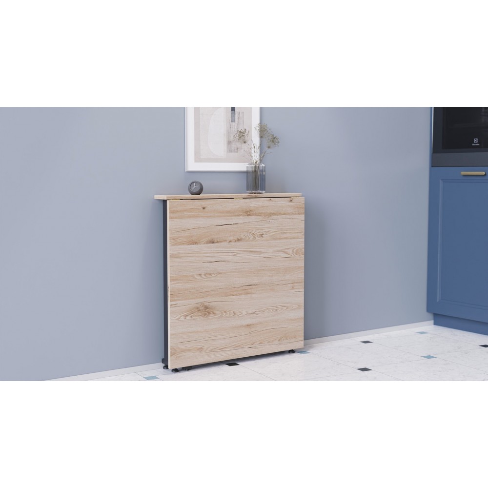 Стіл-книжка трансформер Оріон 1 Ferrum-decor 750x810x730 Чорний метал ДСП Дуб Сан-Марино 16 мм (FRD-104598)
