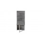 Стол книжка с этажеркой Практик 2 Ferrum-decor 1555x640x990 Белый металл ДСП Бетон 16 мм (FRD-104638)