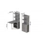 Стол книжка с этажеркой Практик 2 Ferrum-decor 1555x640x990 Белый металл ДСП Бетон 16 мм (FRD-104638)