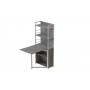 Стол книжка с этажеркой Практик 2 Ferrum-decor 1555x640x990 Белый металл ДСП Бетон 16 мм (FRD-104638)