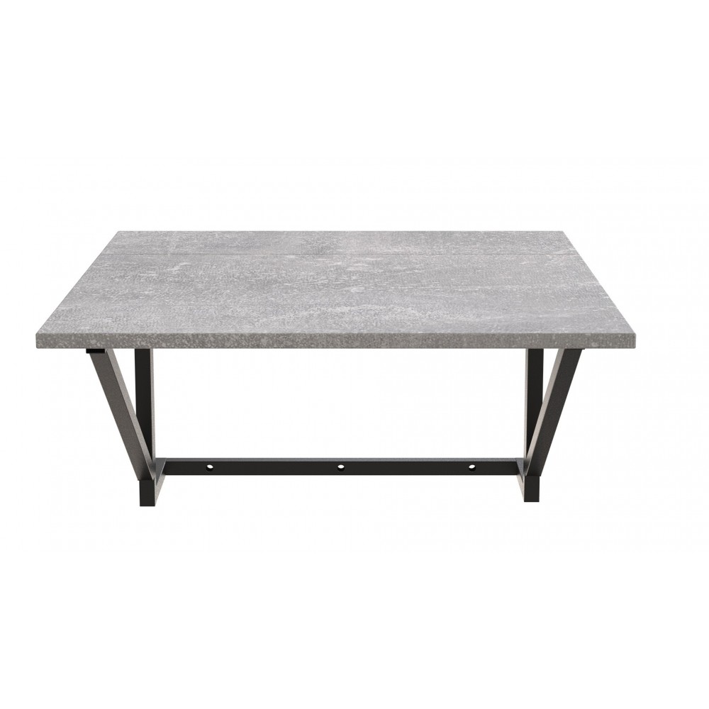 Стол раскладной Александр 7 Ferrum-decor 750x600x700 Черный металл ДСП Бетон 16 мм (FRD-104898)