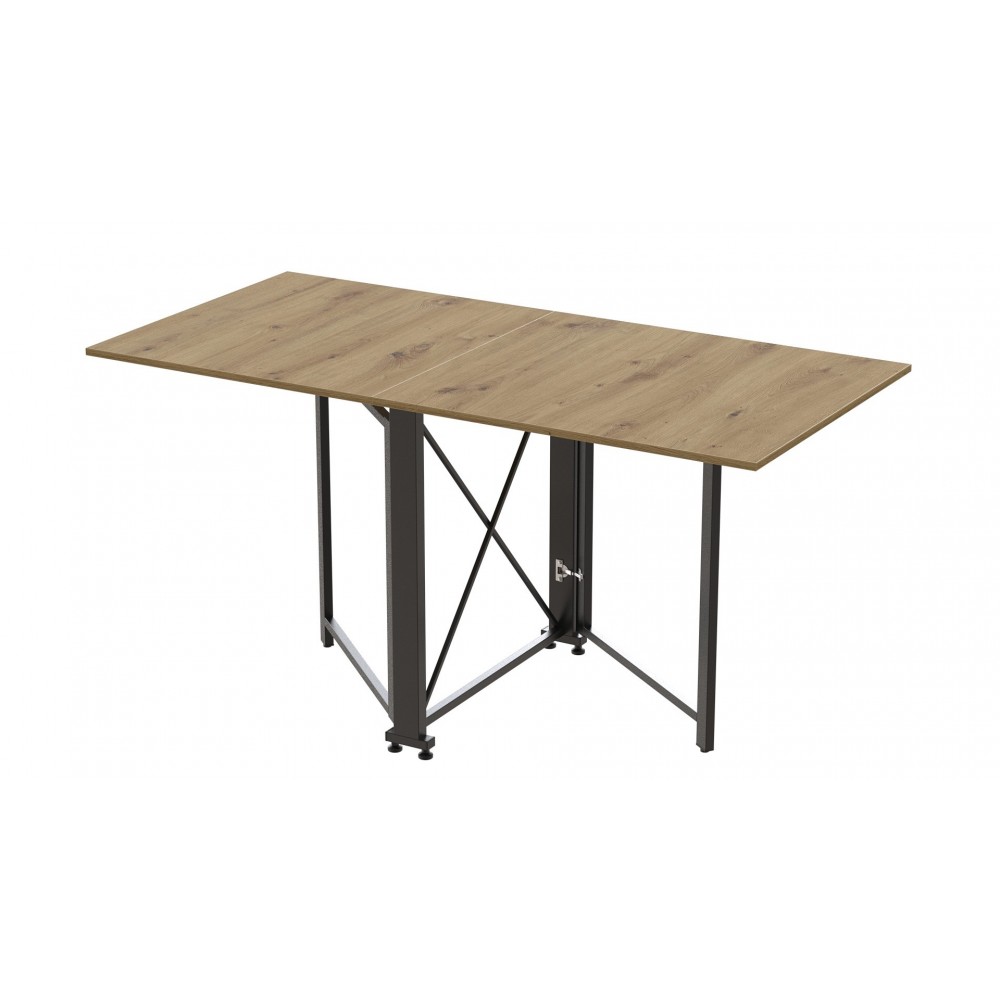 Стіл-книга трансформер Оріон 2 Ferrum-decor 750x1520x730 Чорний метал ДСП Дуб Артизан 16 мм (FRD-104588)