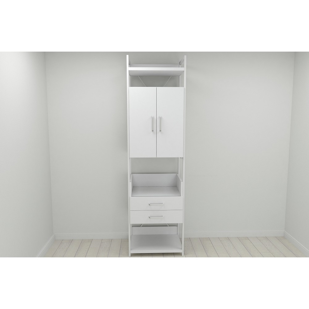 Шафа Гардероб Уні секція 5 серії Конект Ferrum-decor 220x60x50см Білий метал ДСП Білий 32 мм (FRD-104519)