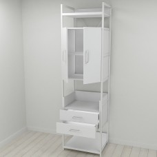 Шафа Гардероб Уні секція 5 серії Конект Ferrum-decor 220x60x50см Білий метал ДСП Білий 32 мм (FRD-104519)