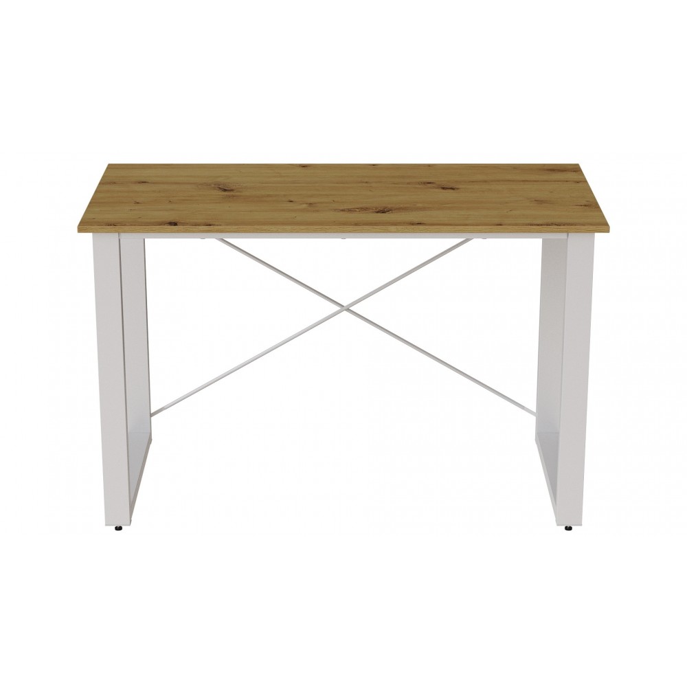 Письменный стол Ferrum-decor Драйв 750x1400x700 Белый металл ДСП Дуб Артизан 32 мм (FRD-103420)