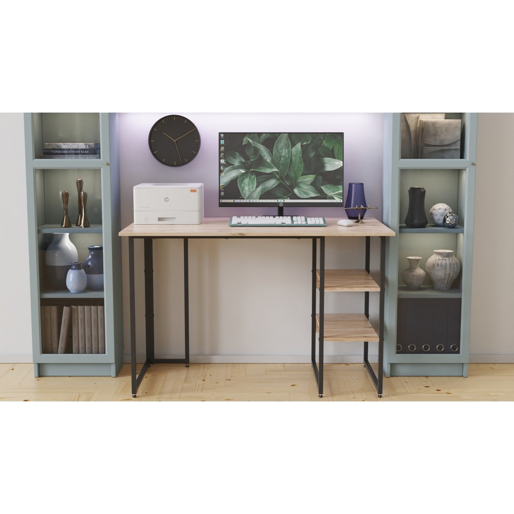 Компьютерный стол Ferrum-decor Кевин 75x120x70 черный ДСП Дуб Сан-Марино 16мм (FRD-103830)