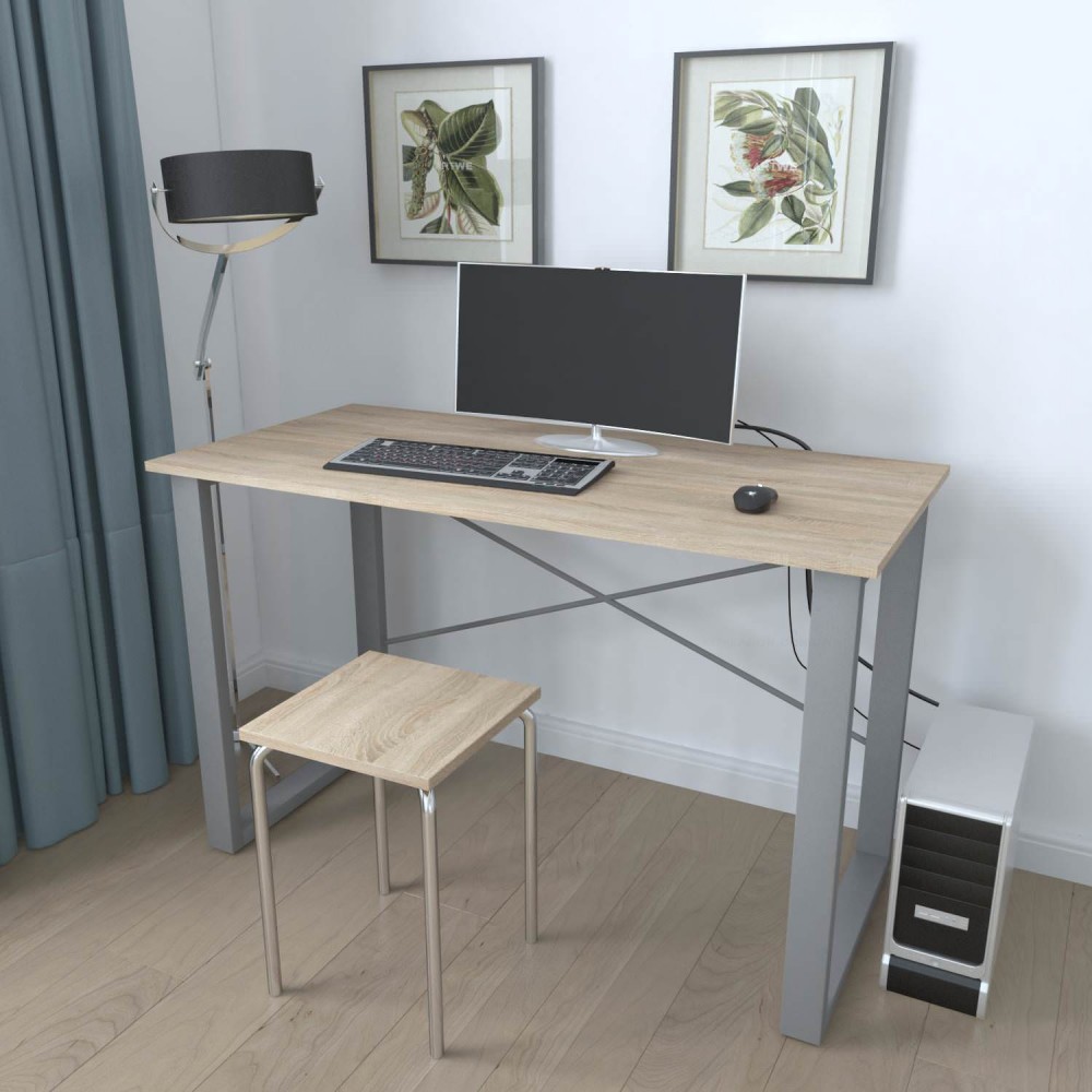 Письменный стол Ferrum-decor Драйв 750x1000x700 Серый металл ДСП Дуб Сонома 16 мм (FRD-103160)