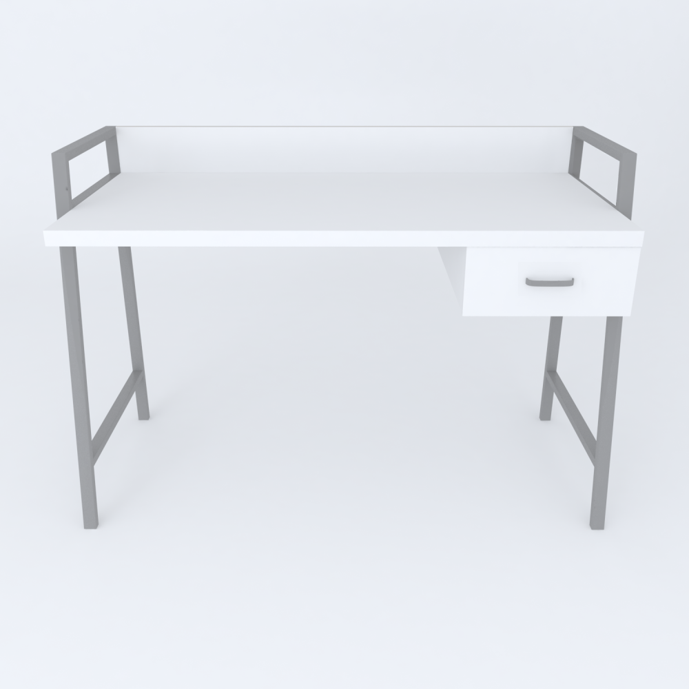 Письменный стол Ferrum-decor Комфорт 750x1200x600 Серый металл ДСП Белое 32 мм (FRD-103450)