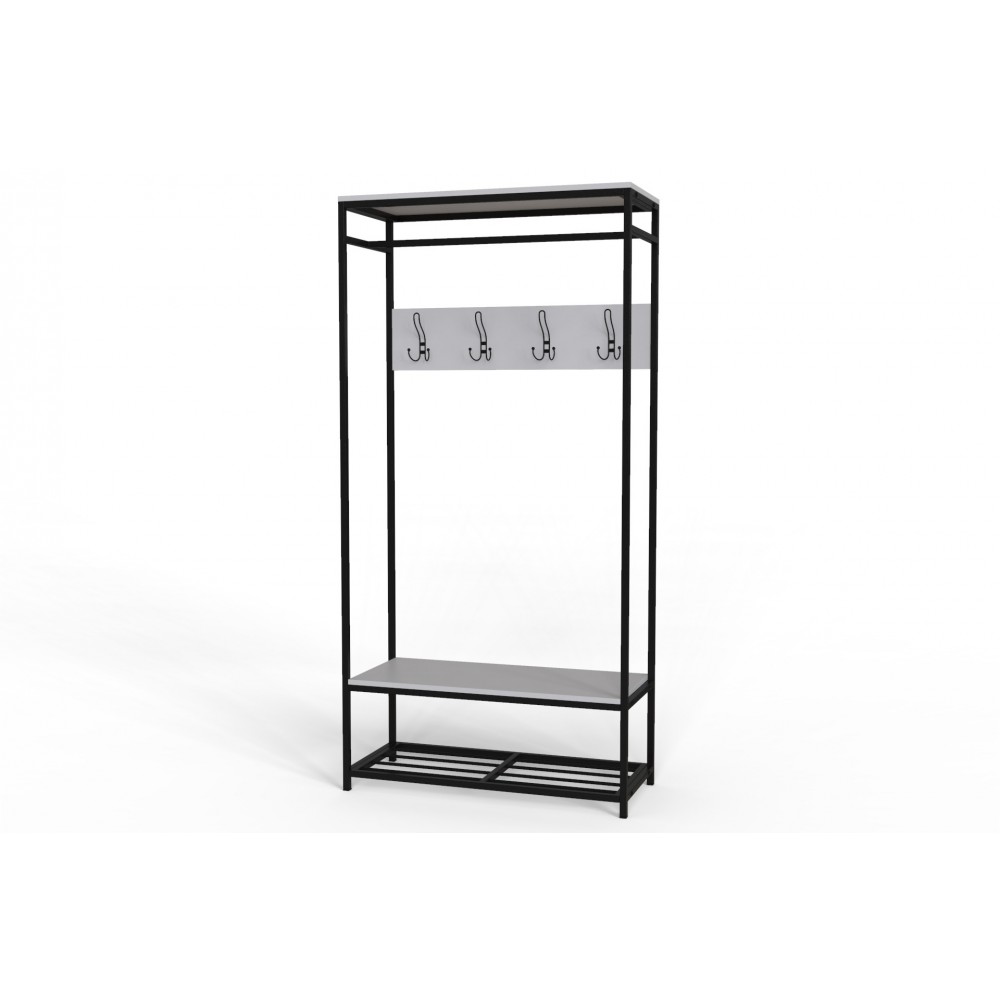 Вешалка напольная модульная Ferrum-decor Трелис 15 180x90x38 черный ДСП Белое 16мм (FRD-104361)