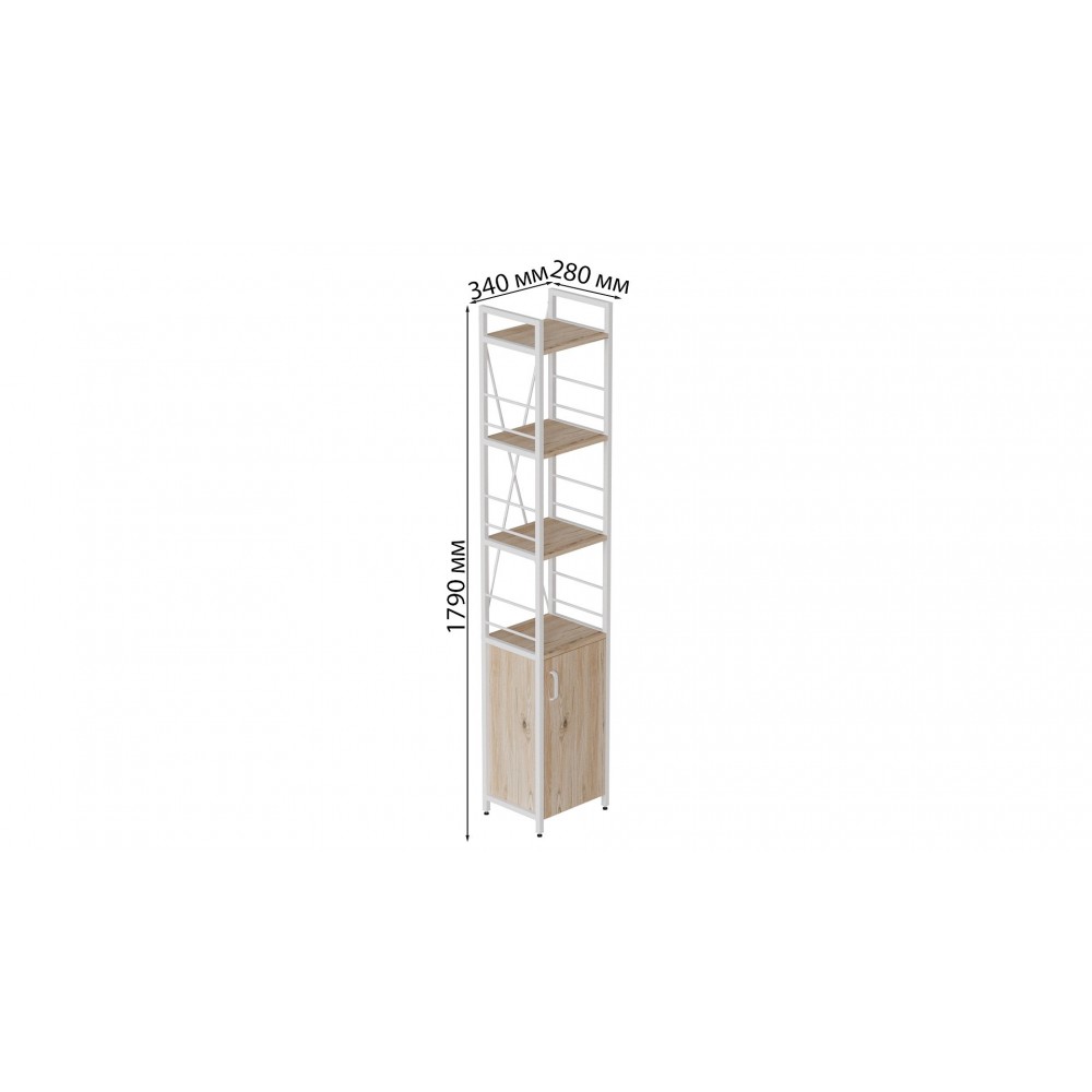 Етажерка 4/34 Ferrum-decor Серії Конект із тумбою 179x34x28 Білий ДСП Сан-Марино (FRD-104471)