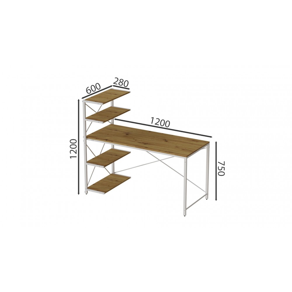 Компьютерный стол Ferrum-decor Джек 75x120x60 Белый ДСП Артизан (FRD-104391)