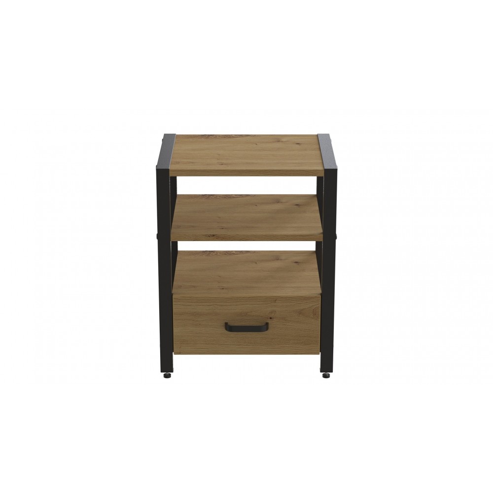Тумба универсальная Ferrum-decor Вивьен 1/1 50x41x40 черный ДСП Дуб Артизан 16мм (FRD-104141)