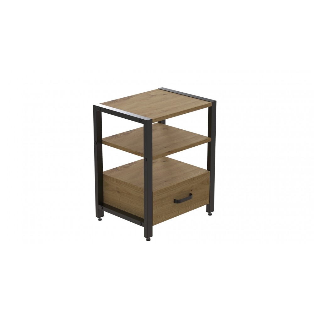 Тумба универсальная Ferrum-decor Вивьен 1/1 50x41x40 черный ДСП Дуб Артизан 16мм (FRD-104141)