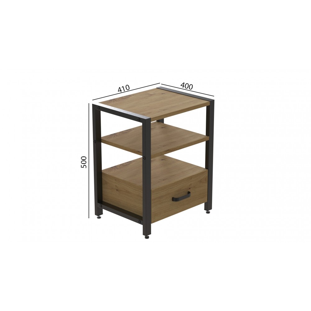 Тумба универсальная Ferrum-decor Вивьен 1/1 50x41x40 черный ДСП Дуб Артизан 16мм (FRD-104141)