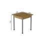 Стіл кухонний Ferrum-decor Агата 75x70x70 Сірий ДСП Дуб Артизан 16мм (FRD-105671)