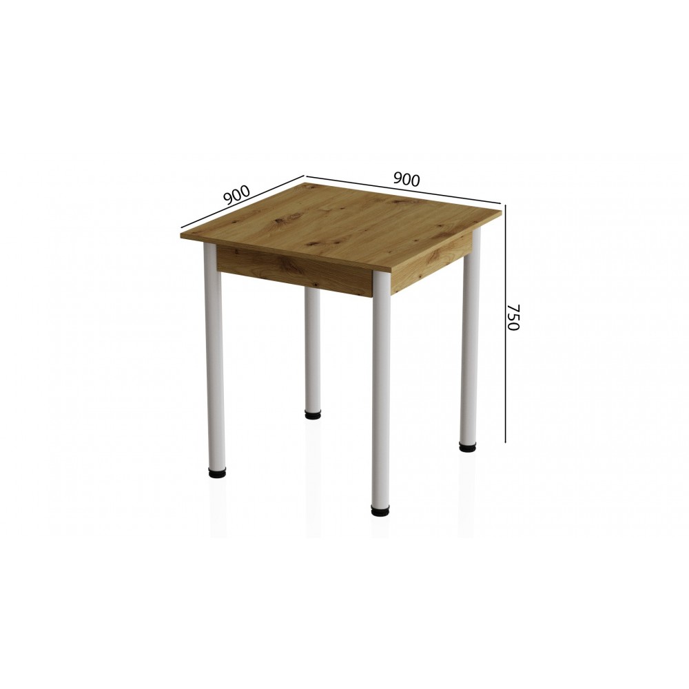 Стол кухонный Ferrum-decor Агата 75x90x90 Белый ДСП Дуб Артизан 16мм (FRD-105681)