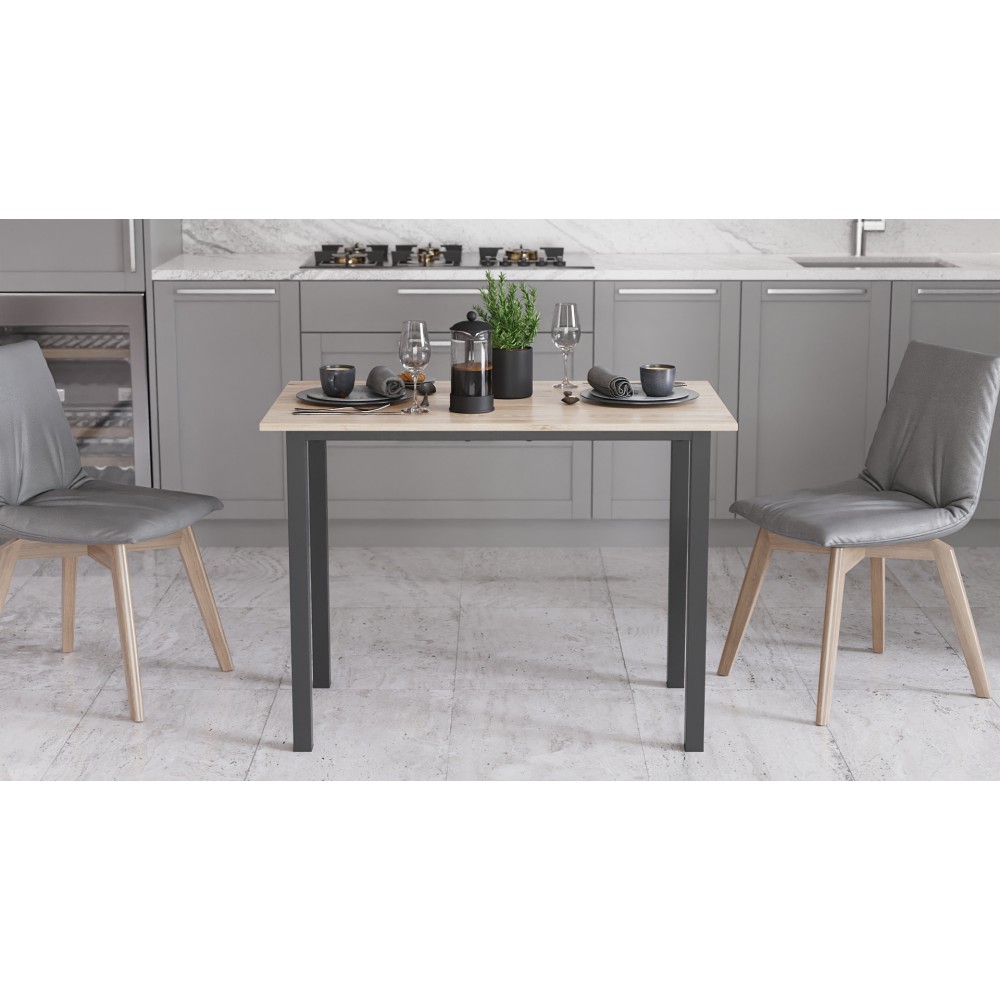 Стол универсальный Knap Ferrum-decor 750x1200x700 Черный металл ДСП Дуб Сан-Марино 16 мм (FRD-106371)