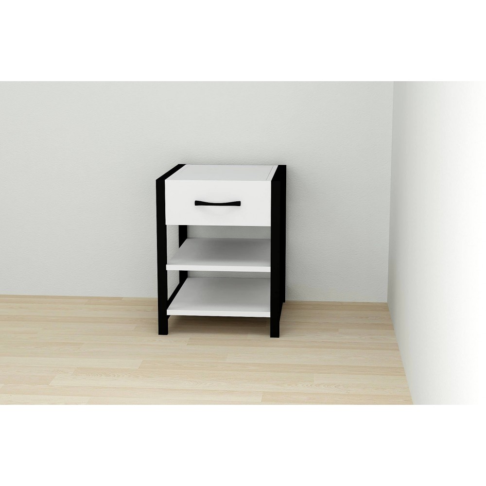 Тумба универсальная Ferrum-decor Вивьен 1/2 50x41x40 черный ДСП Белое 16мм (FRD-104121)