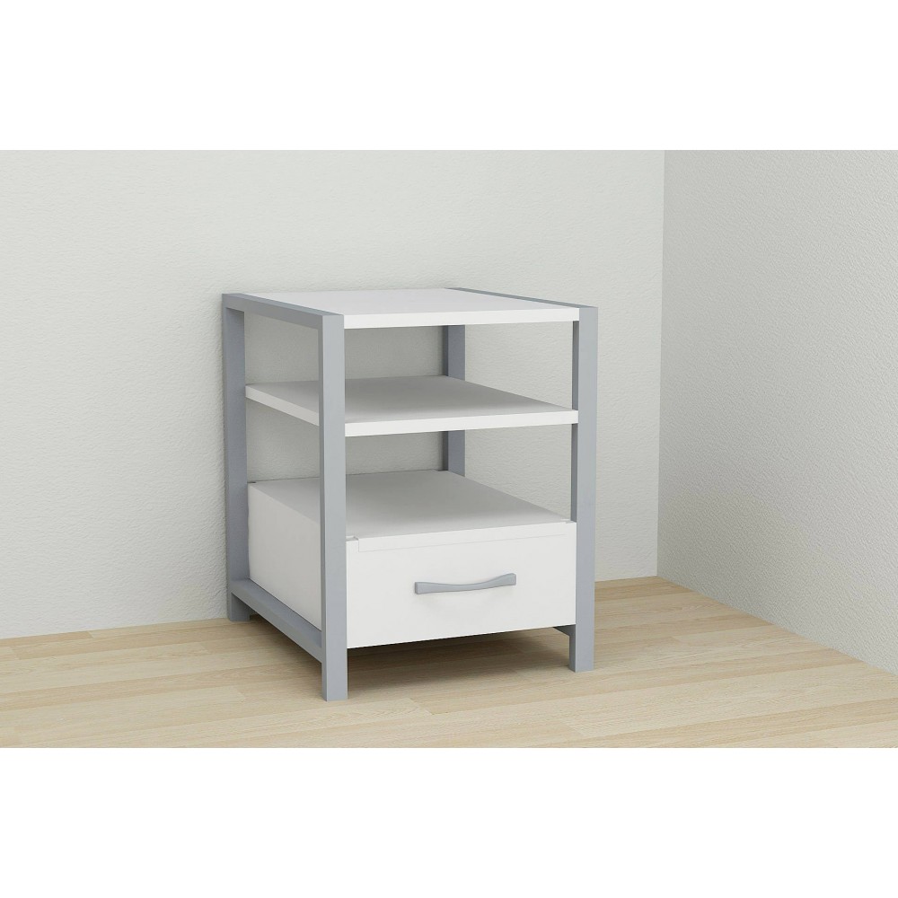 Тумба универсальная Ferrum-decor Вивьен 1/1 50x41x40 серый ДСП Белое 16мм (FRD-104151)