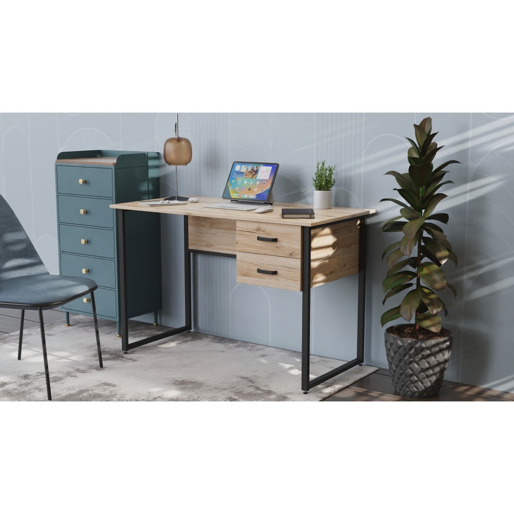 Компьютерный стол Ferrum-decor Дакота 75x140x70 черный ДСП Дуб Сан-Марино 16мм (FRD-101957)