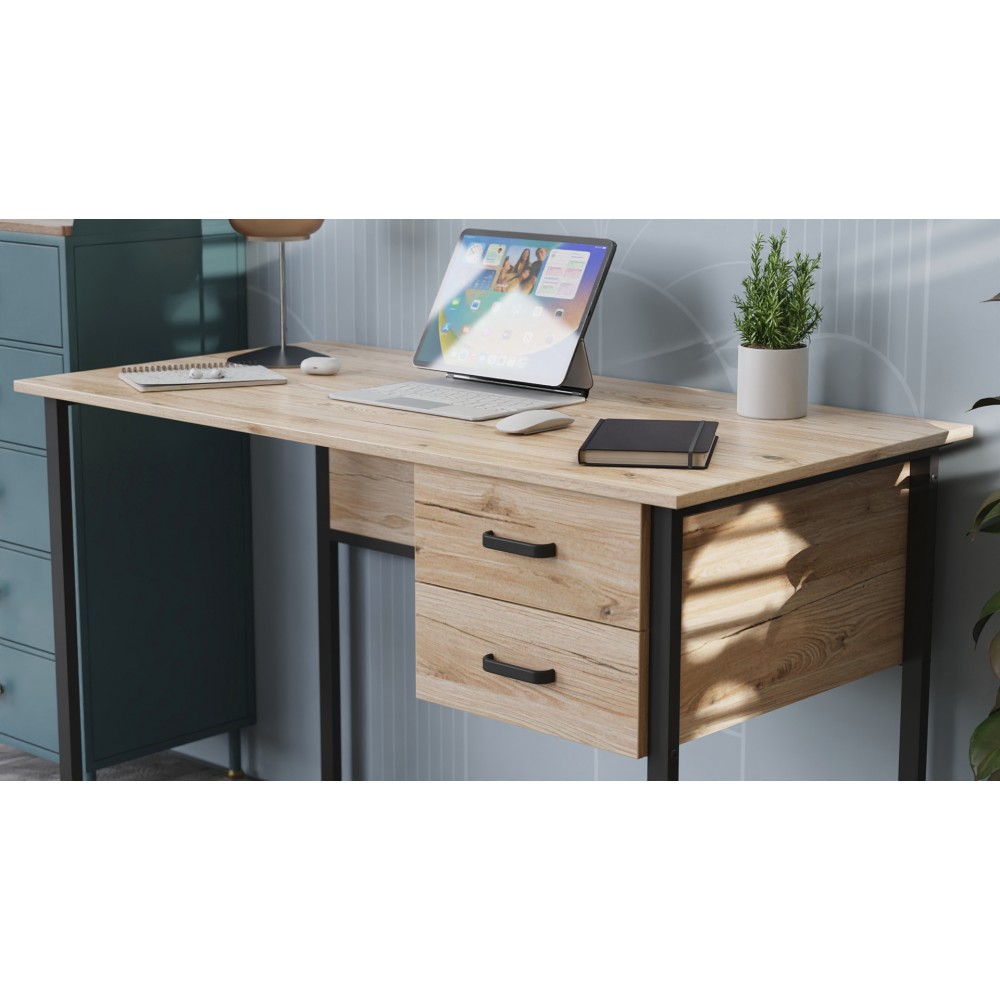 Компьютерный стол Ferrum-decor Дакота 75x120x70 черный ДСП Дуб Сан-Марино 16мм (FRD-101947)