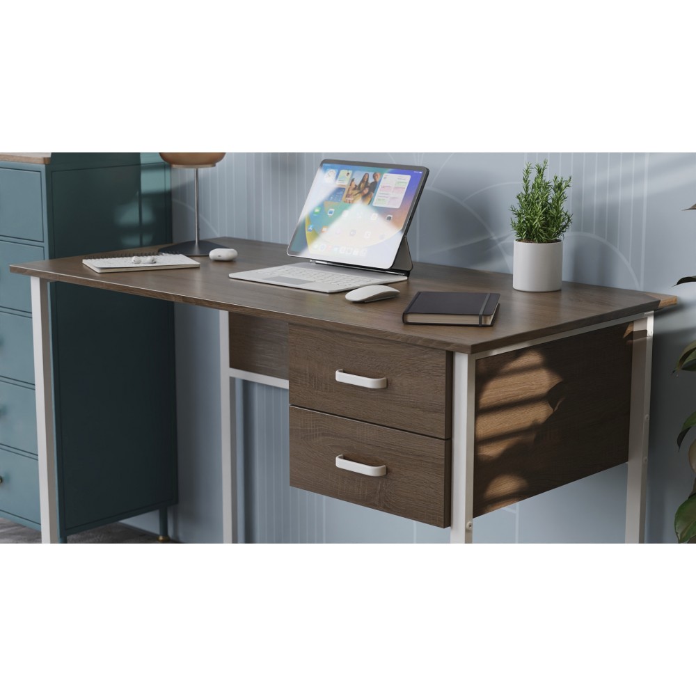 Письменный стол Ferrum-decor Гарри 76x140x60 серый ДСП Дуб Сонома 32мм (FRD-101467)