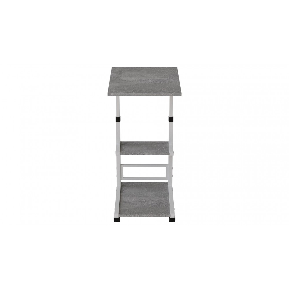 Стол приставной Ferrum-decor Адан 62x40x60 металл Белый ДСП Бетон 16мм (FRD-102497)