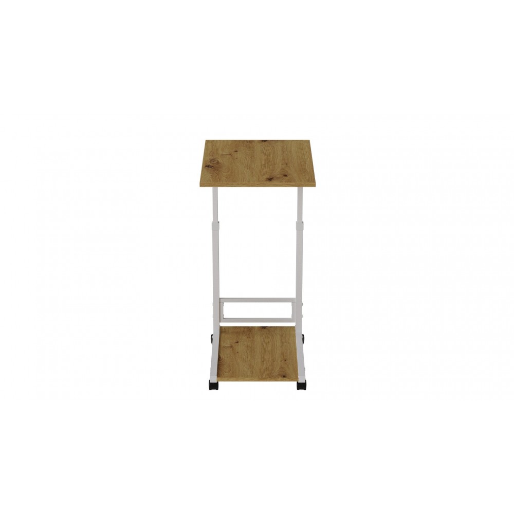 Стол приставной Ferrum-decor Френу 62x40x60 металл Белый ДСП Дуб Артизан 16мм (FRD-102517)