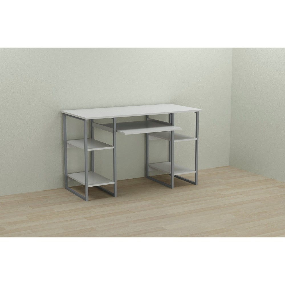 Письменный стол Ferrum-decor Тим 75x140x70 серый ДСП Белое 16мм (FRD-101897)